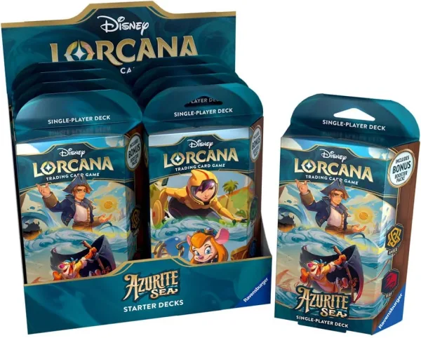Juego de cartas disney lorcana tcg azurite sea starter deck 8 unidades inglés