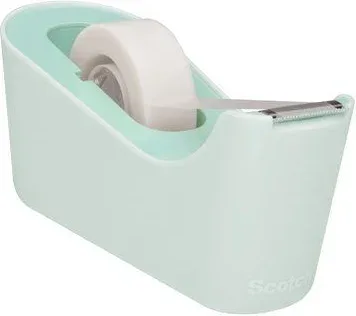 Dispensador Portarrollos C18 de Sobremesa Color Menta con Rollo Cinta Invisible 19Mm X 33M Magic C18-M Scotch 7100180400