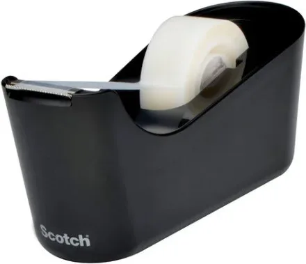 Dispensador Portarrollos C18 de Sobremesa Color Negro con Rollo Cinta Invisible 19Mm X 33M Magic C18-B Scotch 7100180453