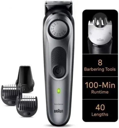 Cortabarbas Braun BeardTrimmer 7 BT7420/ con Batería/ 6 Accesorios