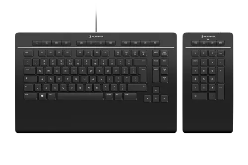 3Dconnexion Keyboard Pro with Numpad teclado Oficina USB + RF Wireless + Bluetooth QWERTZ Alemán Negro
