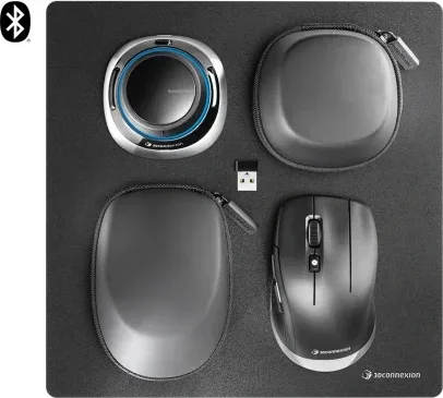 3Dconnexion SpaceMouse Wireless Kit 2 ratón mano derecha RF Wireless + Bluetooth + USB Type-A Óptico