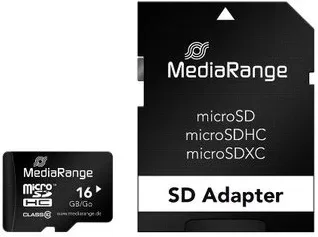 MEM MICRO SDHC 16GB MEDIARANGE + ADAPTADOR SD
