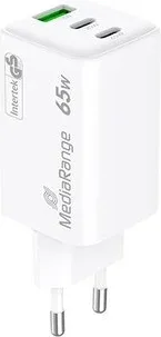Cargador Mediarange Triple USB-A y USB-C 65W