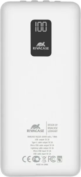 Powerbank rivacase va2220 20000mah blanco