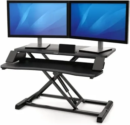Soporte de Sobremesa Elevable Fellowes Sit-Stand Lotus Corsivo/ hasta 15kg/ Negro