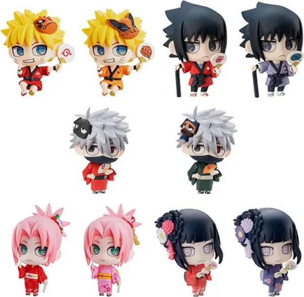 Set figuras megahouse naruto shippuden petit chara land 10th anniversary