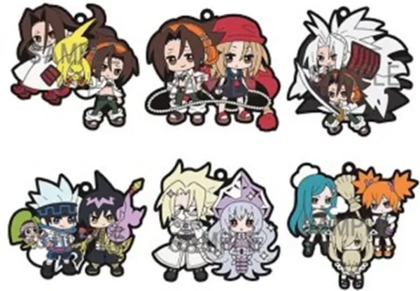 Accesorio de colgante llavero megahouse rubber mascot shaman king set de 6