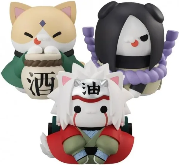 Pack figuras megahouse 3 unidades naruto megacat nyanto! gift incluido