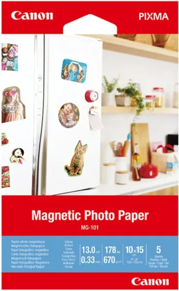 Papel canon foto magnetico mg - 101 3634c002 a6 10x15 -  5 hojas