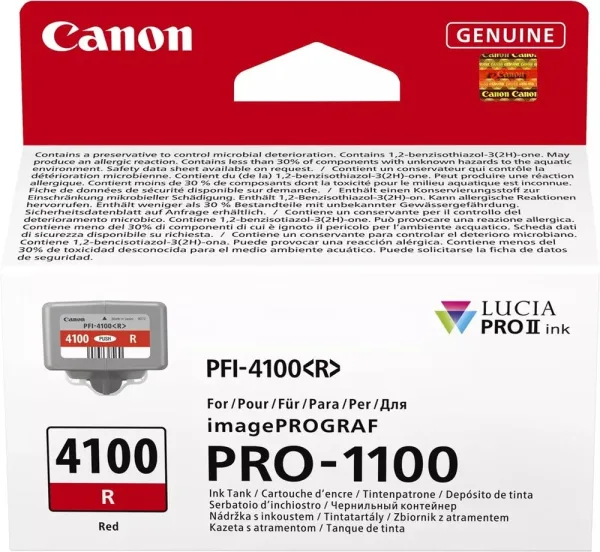 Cartucho canon pfi - 4100r rojo