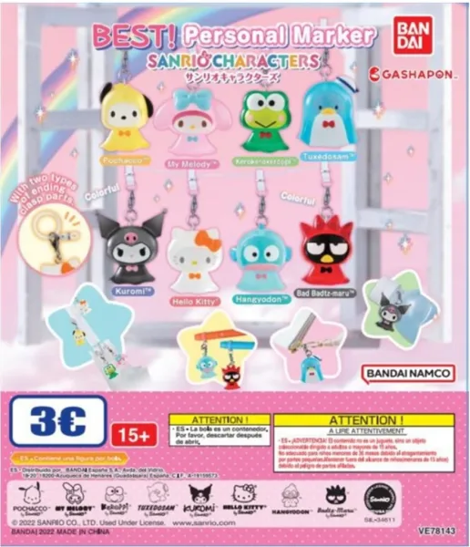 Set gashapon figuras bandai lote 40 articulos sanrio characters charm best personal marker colgantes