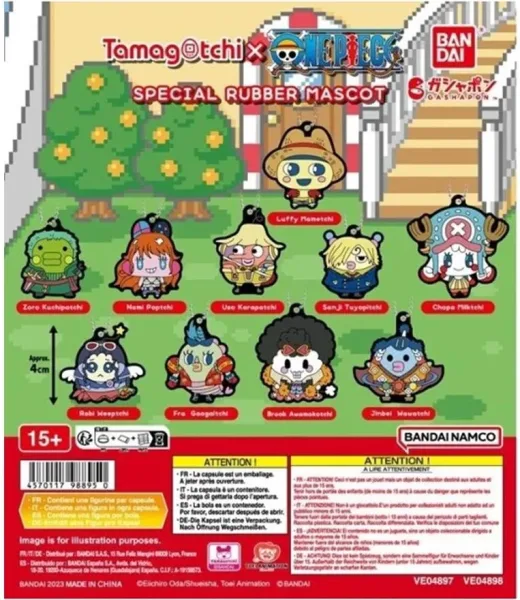 Set gashapon lote 40 articulos one piece x tamagotchi special rubber mascot