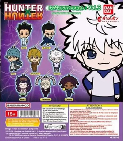 Surtido bandai gashapon hunter x hunter capsule rubber 3 40 articulos