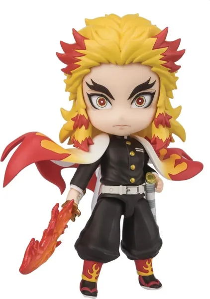 Figura tamashii nations demon slayer kimetsu no yaiba kyojuro rengoku flame breathing mugen train figuarts mini