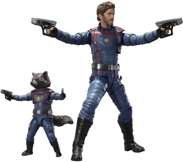 Figura tamashii nations sh figuarts guardianes de la galaxia volumen 3 star lord & rocket raccoon 2