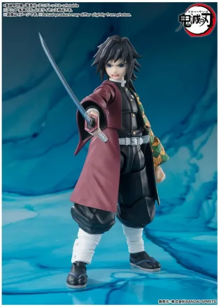 Figura tamashii nations giyu tomioka 15 cm demon slayer kimetsu no yaiba sh figuarts