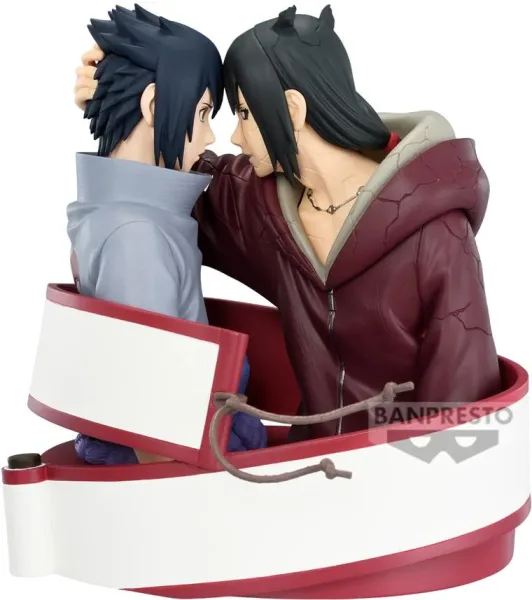 Figura banpresto naruto shippuden portrelic sasuke uchiha & itachi uchiha 12cm