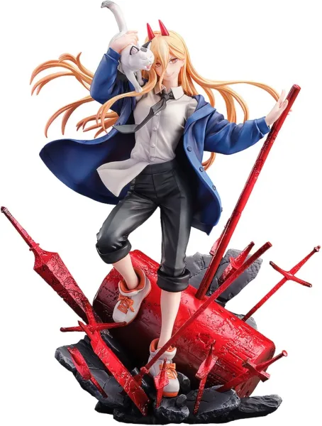 Power & meowy fig. 28 cm chainsaw man 1 - 7 scale