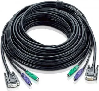 Aten 67ft PS/2 cable para video, teclado y ratón (kvm) Negro 20 m