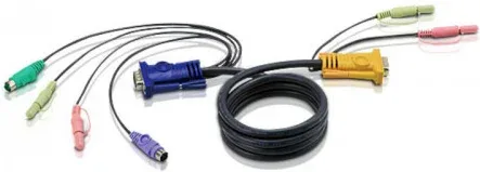 Aten Cable Kvm Ps/2 con Audio y Sphd 3 en 1 de 3 M (2L-5303P)
