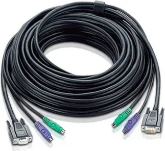 Aten 67ft PS/2 cable para video, teclado y ratón (kvm) Negro 20 m