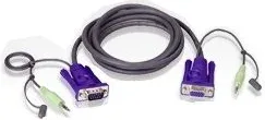 Aten VGA / Audio Cable cable para video, teclado y ratón (kvm) 1,8 m Negro