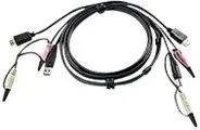 Aten 2L-7D02UH cable para video, teclado y ratón (kvm) 1,8 m Negro