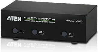 Aten Conmutador / Selector / Switch VGA / Audio Switch de 2 Puertos con Rs-232 (Vs0201-At-G)