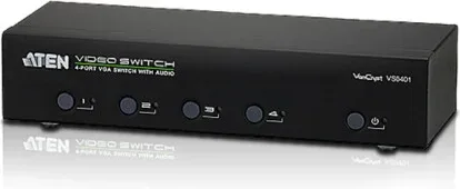 Aten Conmutador / Selector / Switchvga / Audio de 4 Puertos con Audio Rs-232 (Vs0401-At-G)