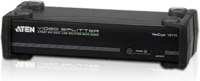 Aten Distribuidor / Splitter DVI Dual Link / Audio / Rs232 de 4 Puertos (Vs174-At-G)