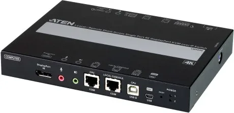 Aten 1 switch KVM a través de IP DisplayPort 4K de un solo puerto para acceso a recurso compartido local/remoto