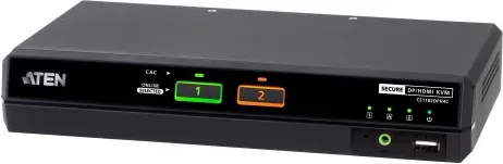 ATEN Conmutador KVM universal seguro de 2 puertos USB 5K DisplayPort/HDMI con CAC (compatible con PSD PP v4.0)