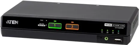 ATEN Conmutador KVM universal seguro de doble monitor con 2 puertos USB 5K DisplayPort/HDMI y CAC (compatible con PSD PP v4.0)