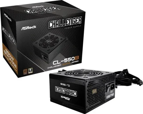 FUENTE ALIMENTACION ASROCK CL-550B,PSU,550W,80 PLUS BRONZE,120MM,ACTIVE PFC,PCI-E (6+2 pin)x4,SATA (5 pin)x4