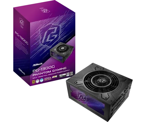 Asrock Phantom Gaming PG-1300G unidad de fuente de alimentación 1300 W 20+4 pin ATX ATX Negro