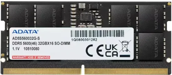 ADATA RAM AD5S560032G-S 32GB 5600Mhz DDR5 SODIMM