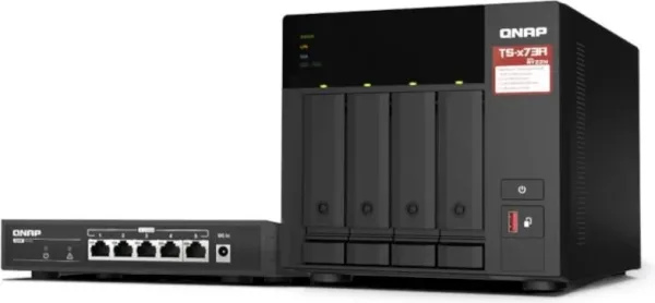 QNAP TS-473A-SW5T Bundle NAS 4XHDD-Bay + Switch