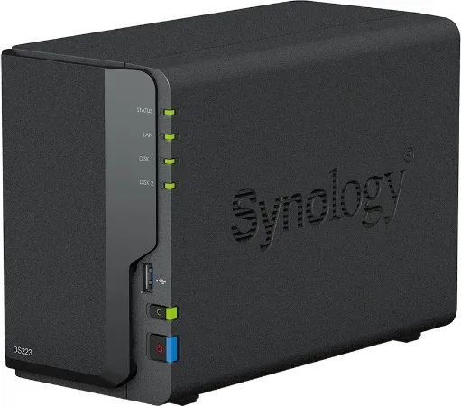 NAS Synology Diskstation DS223/ 2 Bahías 3.5"- 2.5"/ 2GB DDR4/ Formato Torre