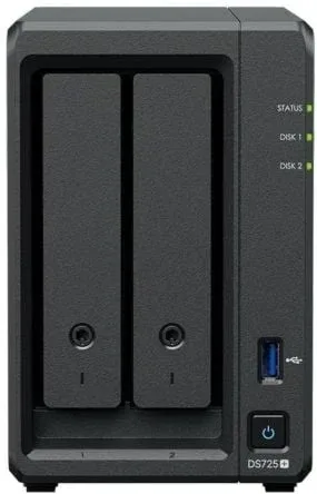 NAS Synology Diskstation DS725+/ 2 Bahías 3.5"- 2.5"/ 4GB DDR4/ Formato Torre