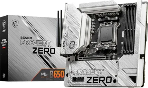 Placa Msi B650M Project Zero,Btf,Amd,Am5,B650,4Ddr5,256GB,HDMI+Dp,4Sata3/6G+2M.2,9Usb3.2,2.5GB+Wifi6E+Bt5.3,Matx