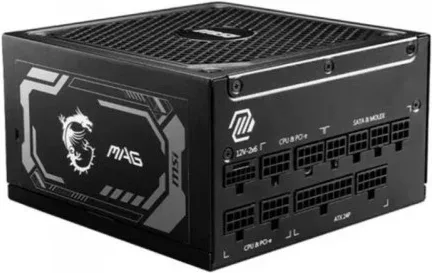 FUENTE ALIMENTACION MSI MAG A1250GL PCIE5,PSU,1250W,80 PLUS GOLD,MODULAR,135MM,ACTIVE PFC,PCI-E 5.1 (16 pin)x1,PCI-E (6+2 pin)x4,SATA (15 pin)x12