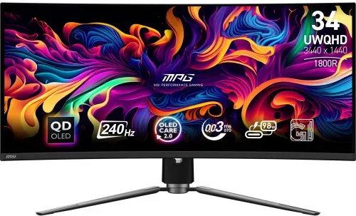 MSI MPG 341CQPX QD-OLED pantalla para PC 86,4 cm (34") 3440 x 1440 Pixeles UltraWide Quad HD Negro