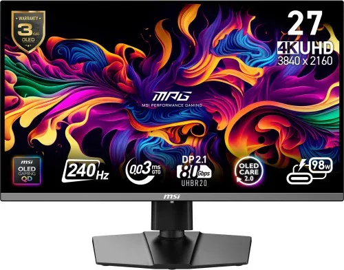MSI MPG 272URX QD-OLED pantalla para PC 67,3 cm (26.5") 3840 x 2160 Pixeles 4K Ultra HD Negro