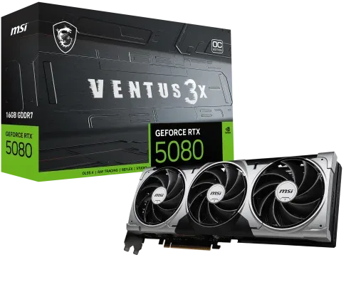 MSI VENTUS GeForce RTX5080 16G 3X OC NVIDIA GeForce RTX 5080 16 GB GDDR7