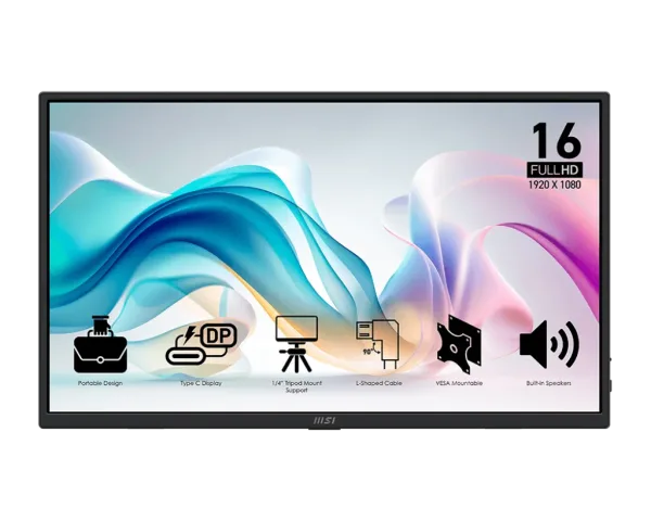 MSI MP165 E6 Monitor15.6"IPS FHD  portátil USBc MM