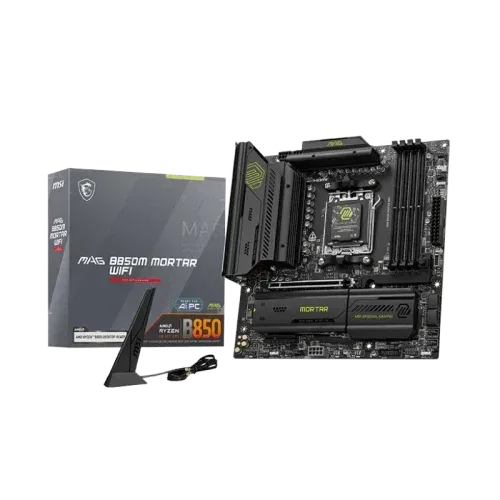 Placa Msi Mag B850M Mortar WiFi,Amd,Am5,B850,4Ddr5,256Gb,1Hdmi,4Sata3+3M.2,5Gblan+Wifi7+Bt5.4,9Usb3.2,Matx