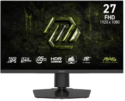MSI MONITOR MAG 272PF X24. 27" RAPID IPS FLAT. 1920x1080. 240HZ. NEGRO