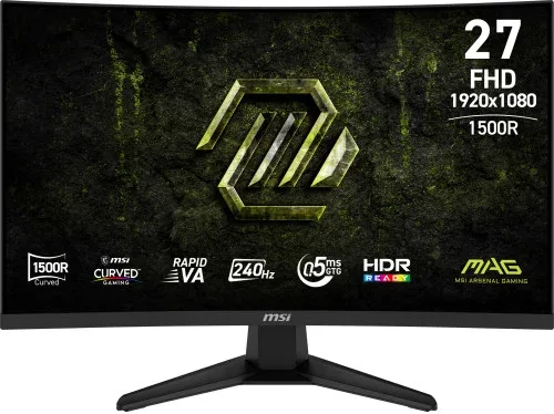 MSI MONITOR MAG 275CF X24. 27" RAPID VA CURVE 1500R. 1920x1080 . 240HZ. NEGRO