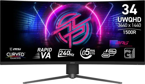 MSI MPG 346CQRF X24 pantalla para PC 86,4 cm (34") 3440 x 1440 Pixeles UltraWide Quad HD Negro